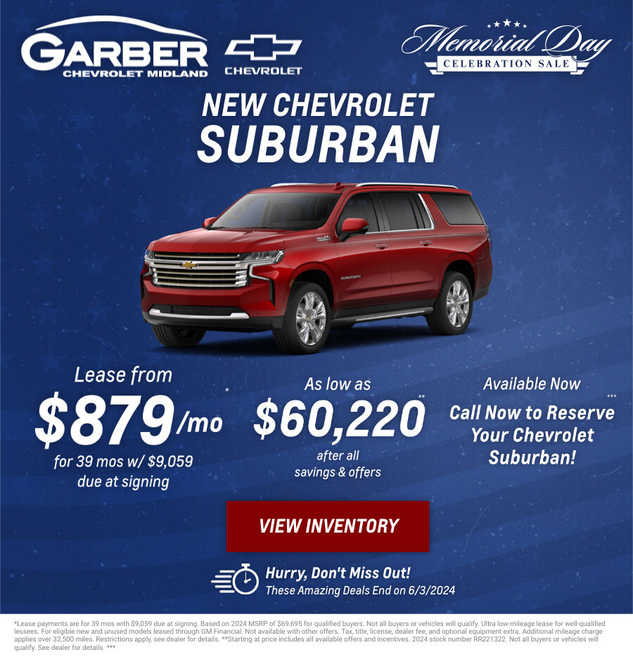 New Chevrolet Suburban Current Deals and Offers in Midland, MI