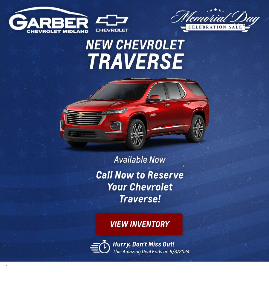 New Chevrolet Traverse Current Deals and Offers in Midland, MI