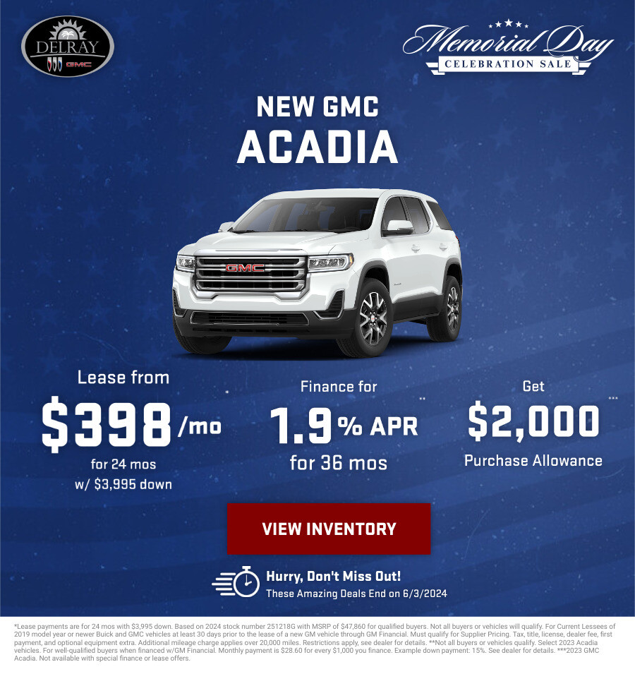 New GMC Acadia Current Deals and Offers in Delray Beach, FL