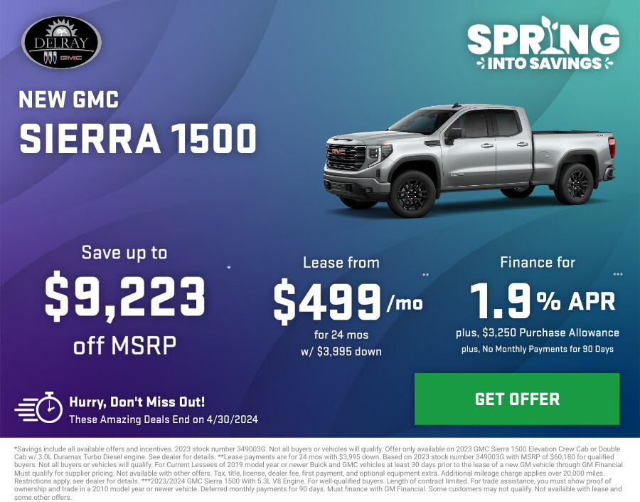New GMC Sierra 1500 Current Deals and Offers in Delray Beach, FL