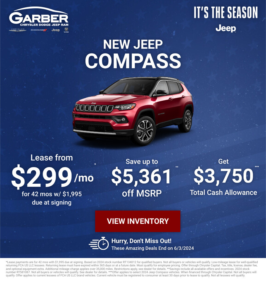 New Jeep Compass Current Deals and Offers in Saginaw, MI