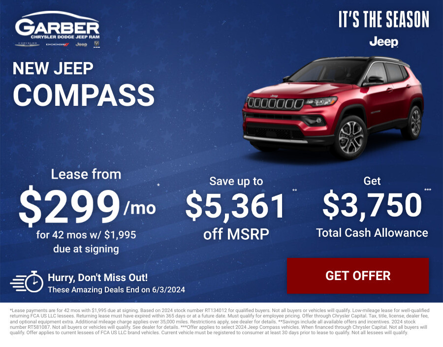 New Jeep Compass Current Deals and Offers in Saginaw, MI