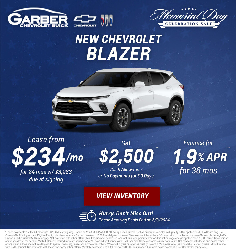 New Chevrolet Blazer Current Deals and Offers in Chesaning, MI