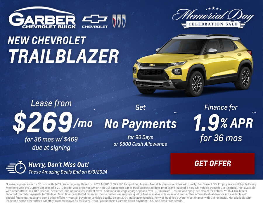 New Chevrolet Trailblazer Current Deals and Offers in Chesaning, MI