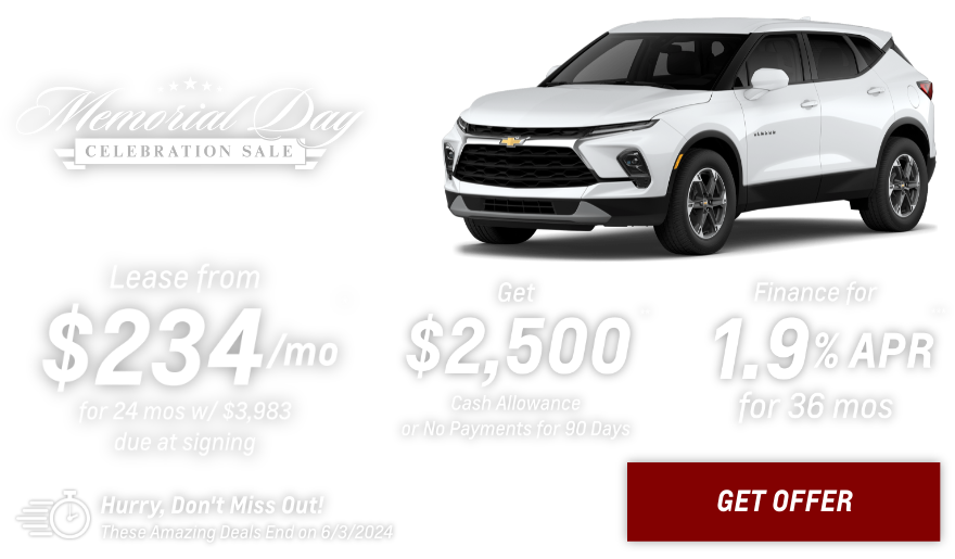 New Chevrolet Blazer Current Deals and Offers in Linwood, MI