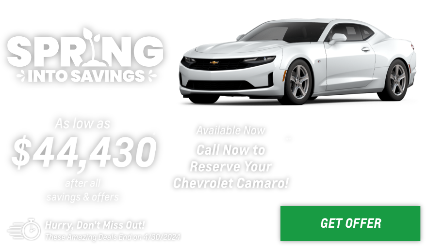 New Chevrolet Camaro Current Deals and Offers in Linwood, MI
