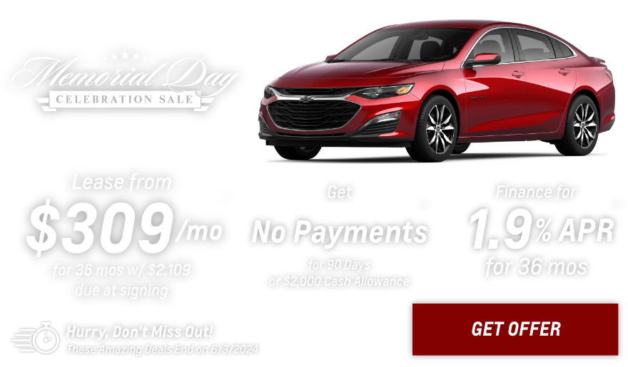 New Chevrolet Malibu Current Deals and Offers in Midland, MI