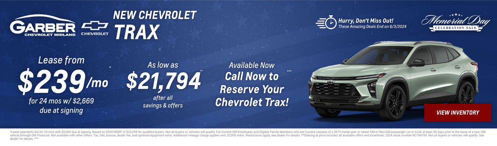 New Chevrolet Trax Current Deals and Offers in Midland, MI