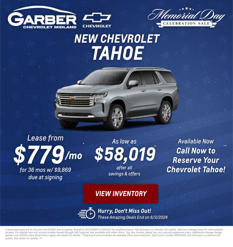 New Chevrolet Tahoe Current Deals and Offers in Midland, MI