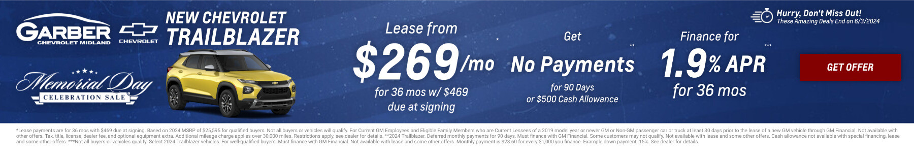 New Chevrolet Trailblazer Current Deals and Offers in Midland, MI