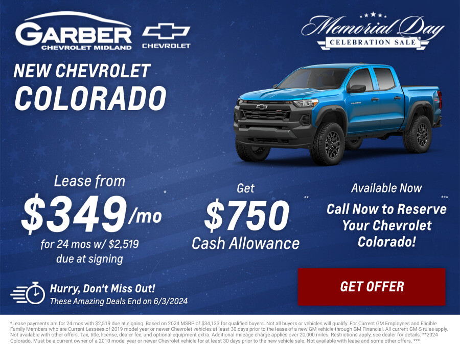 New Chevrolet Colorado Current Deals and Offers in Midland, MI