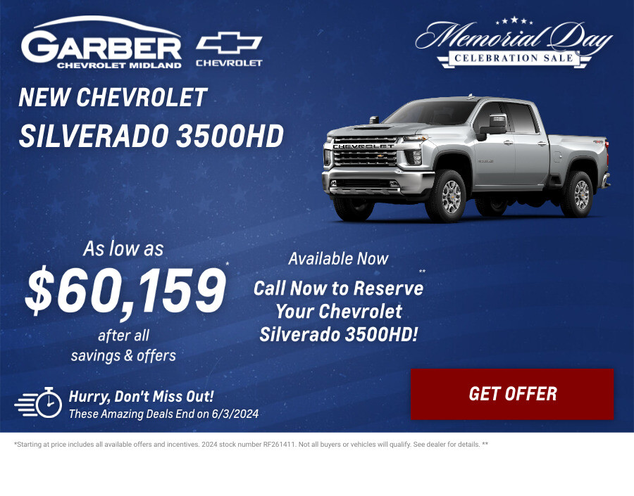 New Chevrolet Silverado-3500HD Current Deals and Offers in Midland, MI