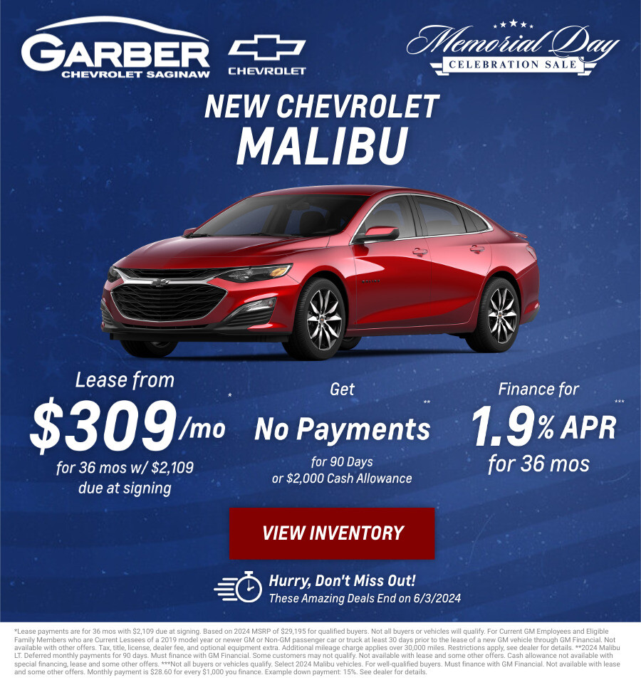 New Chevrolet Malibu Current Deals and Offers in Saginaw, MI