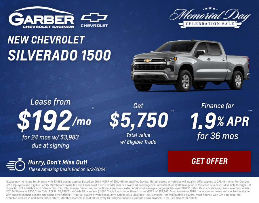 New Chevrolet Silverado Current Deals and Offers in Saginaw, MI