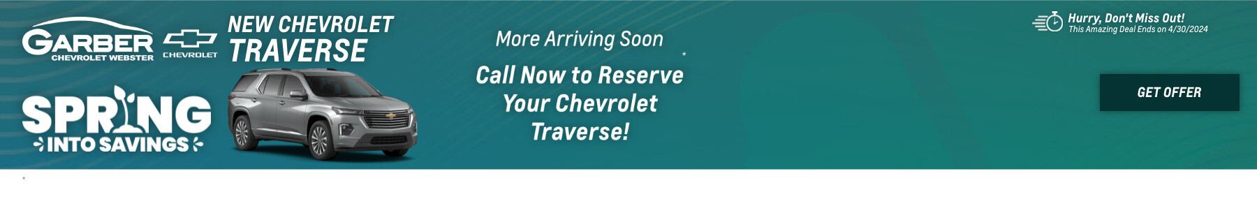 New Chevrolet Traverse Current Deals and Offers in Rochester, NY