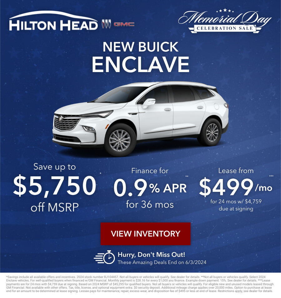 New Buick Enclave Current Deals and Offers in Savannah, GA