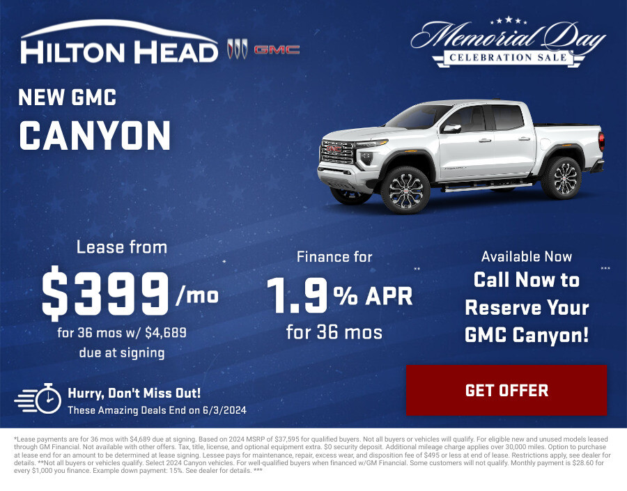 New GMC Canyon Current Deals and Offers in Savannah, GA