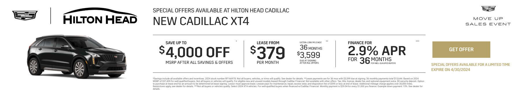 New Cadillac XT4 Current Deals and Offers in Savannah, GA