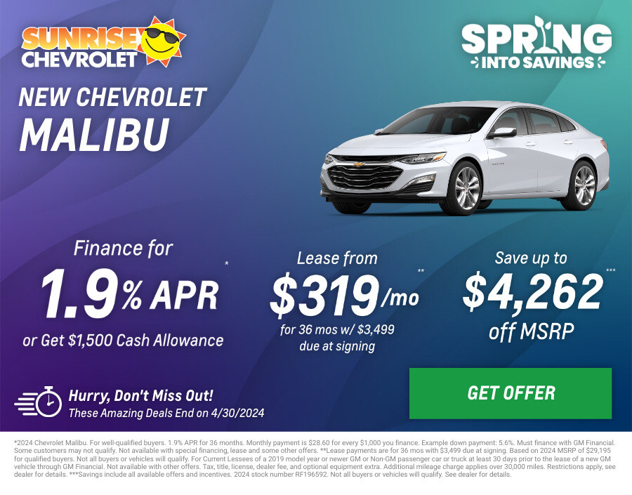 New Chevrolet Malibu Current Deals and Offers in Glendale Heights, IL