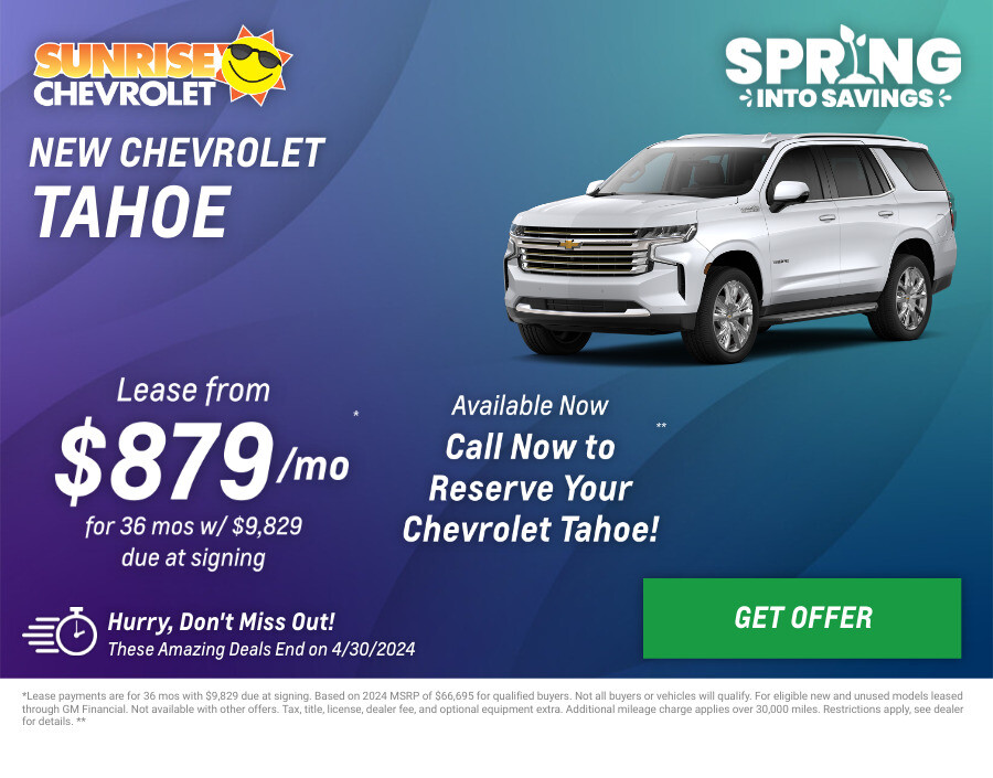New Chevrolet Tahoe Current Deals and Offers in Glendale Heights, IL